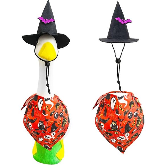 Witch Hat and Colorful Scarf for Halloweens Yard Lawn Outdoor Garden Patio - Picture 1 of 6